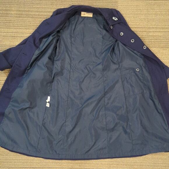 Davis of Boston Vintage Navy Wool Coat Size 12 Brooch Classic Mid Calf Length - Picture 10 of 10